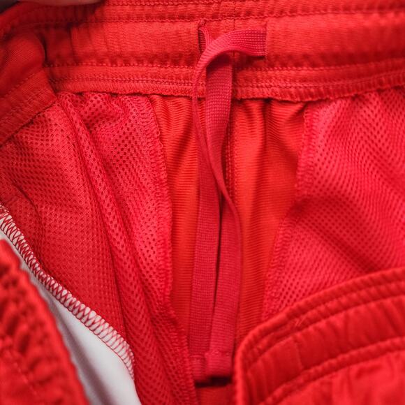 NEW Under Armour Pants Womens S Red White UA Knit Warm Up Team Zip Ankle Gym - Picture 7 of 16